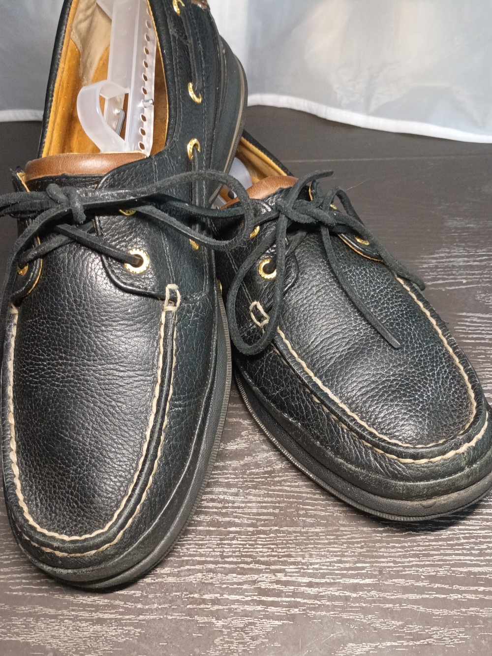 Sperry GOLD CUP Classic Black Leather Boat Shoes. Men's 10M Good Shape!!